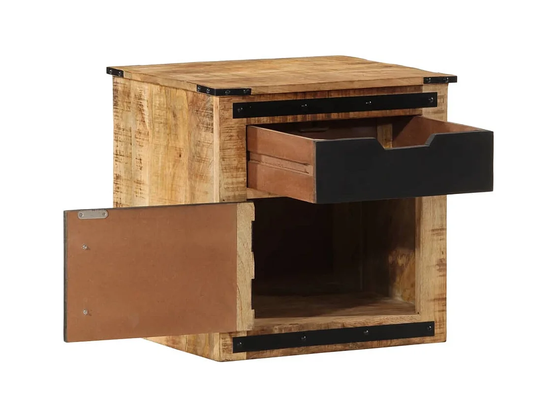 Table de chevet 45x40x45 cm bois de manguier massif