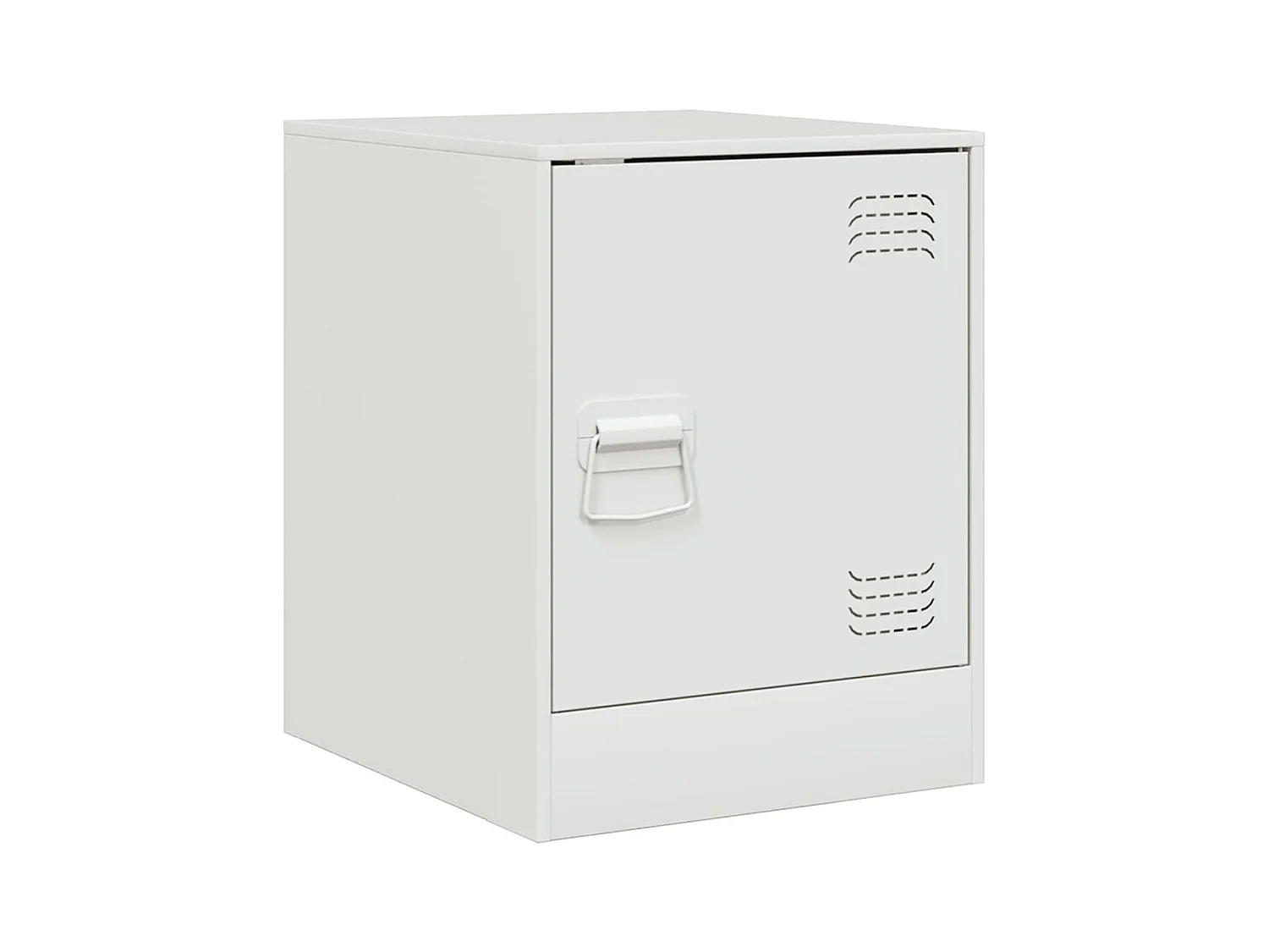 Table de chevet blanc 34,5x39x44 cm acier