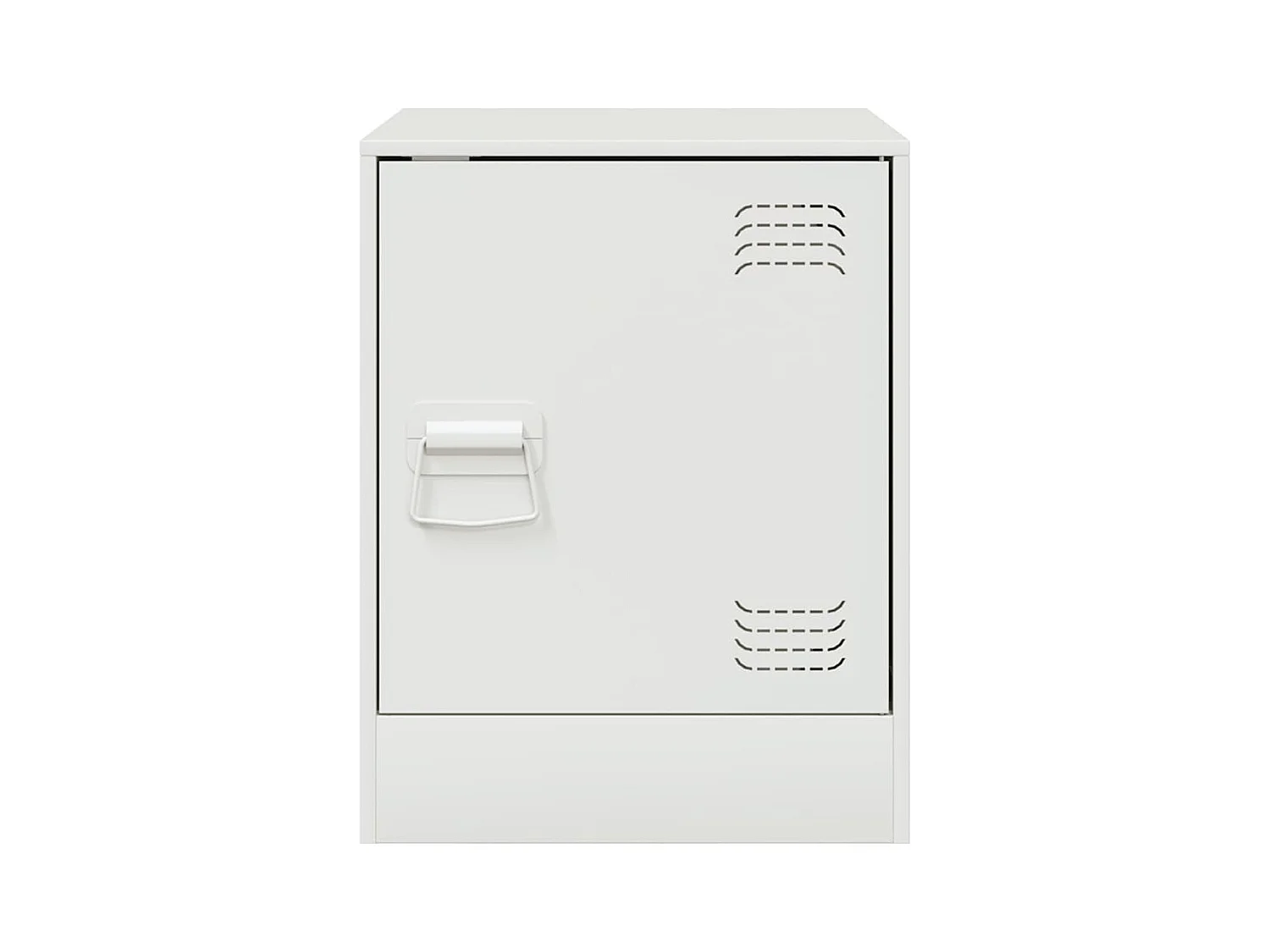 Table de chevet blanc 34,5x39x44 cm acier