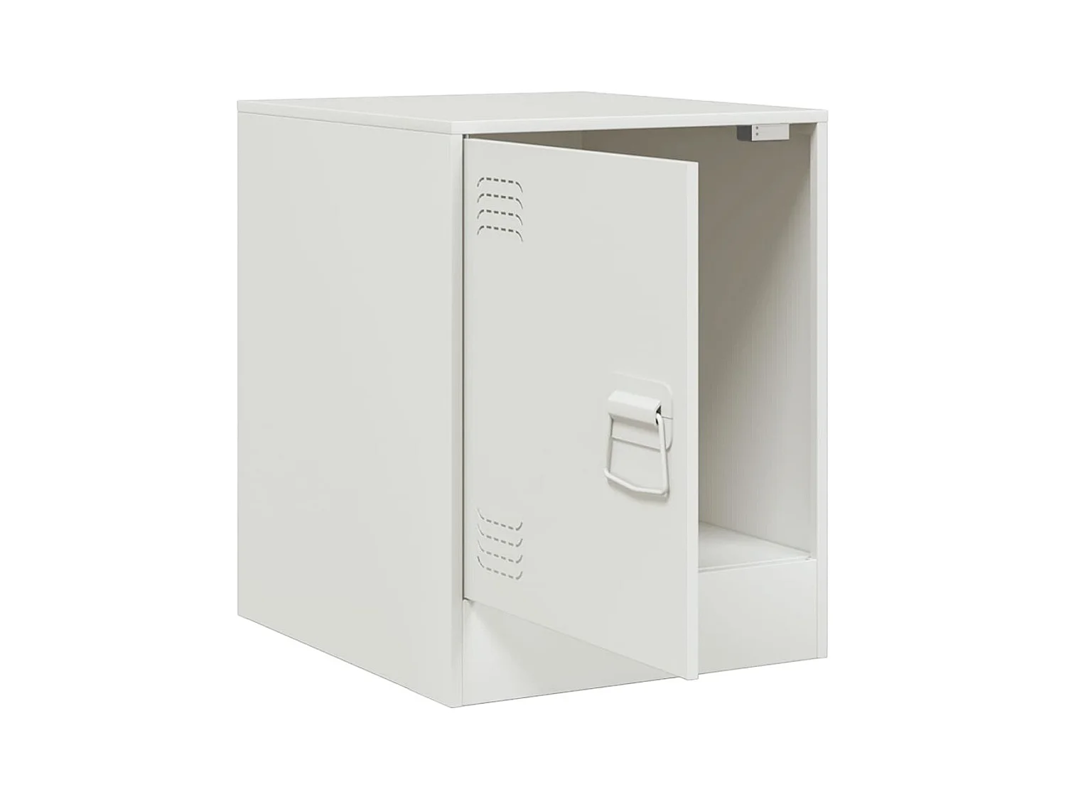 Table de chevet blanc 34,5x39x44 cm acier