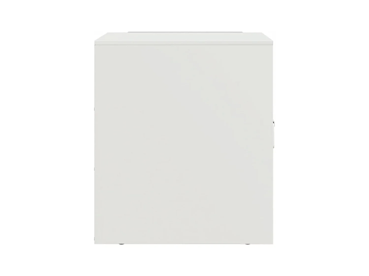 Table de chevet blanc 34,5x39x44 cm acier