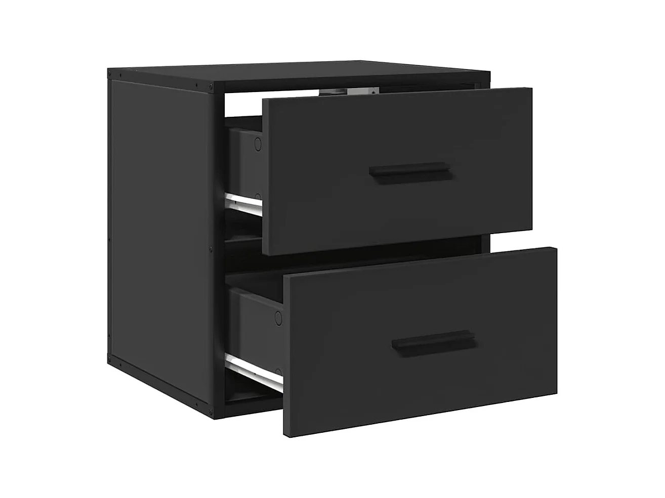 Comodino da parete nero 40x31x39,5 cm