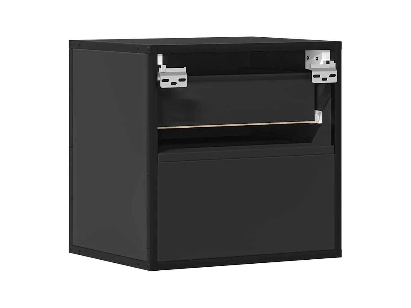 Comodino da parete nero 40x31x39,5 cm