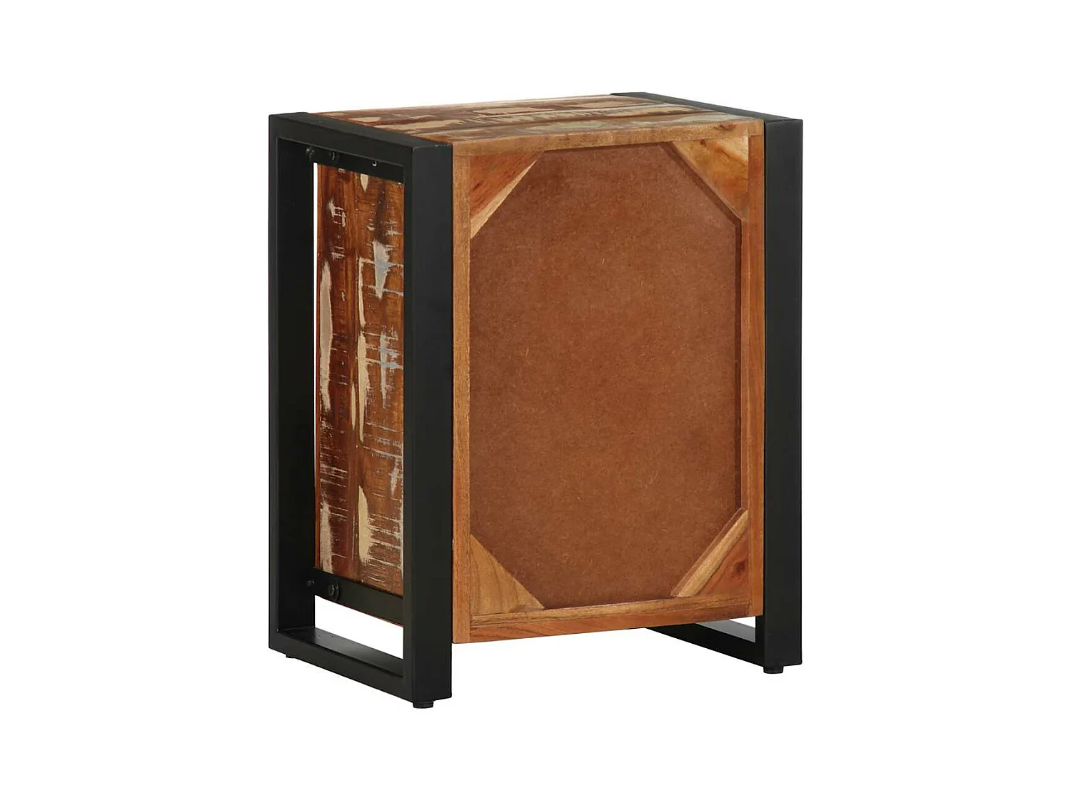 Mesa de cabeceira multicolorida 40x30x50 cm madeira recuperada