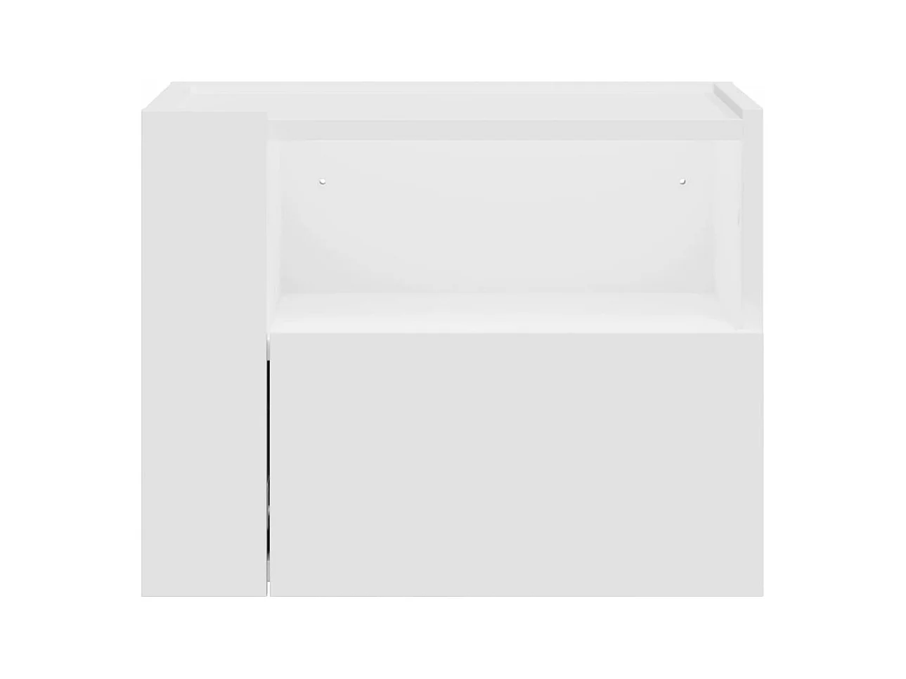 Weißer wandmontierter Nachttisch 45x30x35 cm