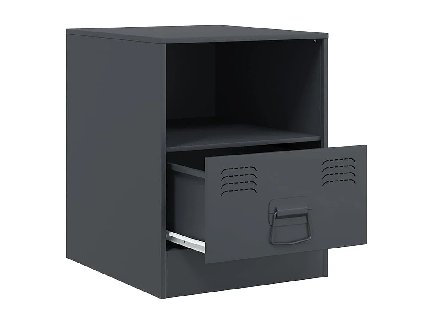 Table de chevet anthracite 34,5x39x44 cm acier