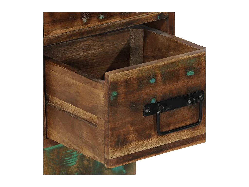 Table de chevet multicolore 60x32x80 cm bois de récupération