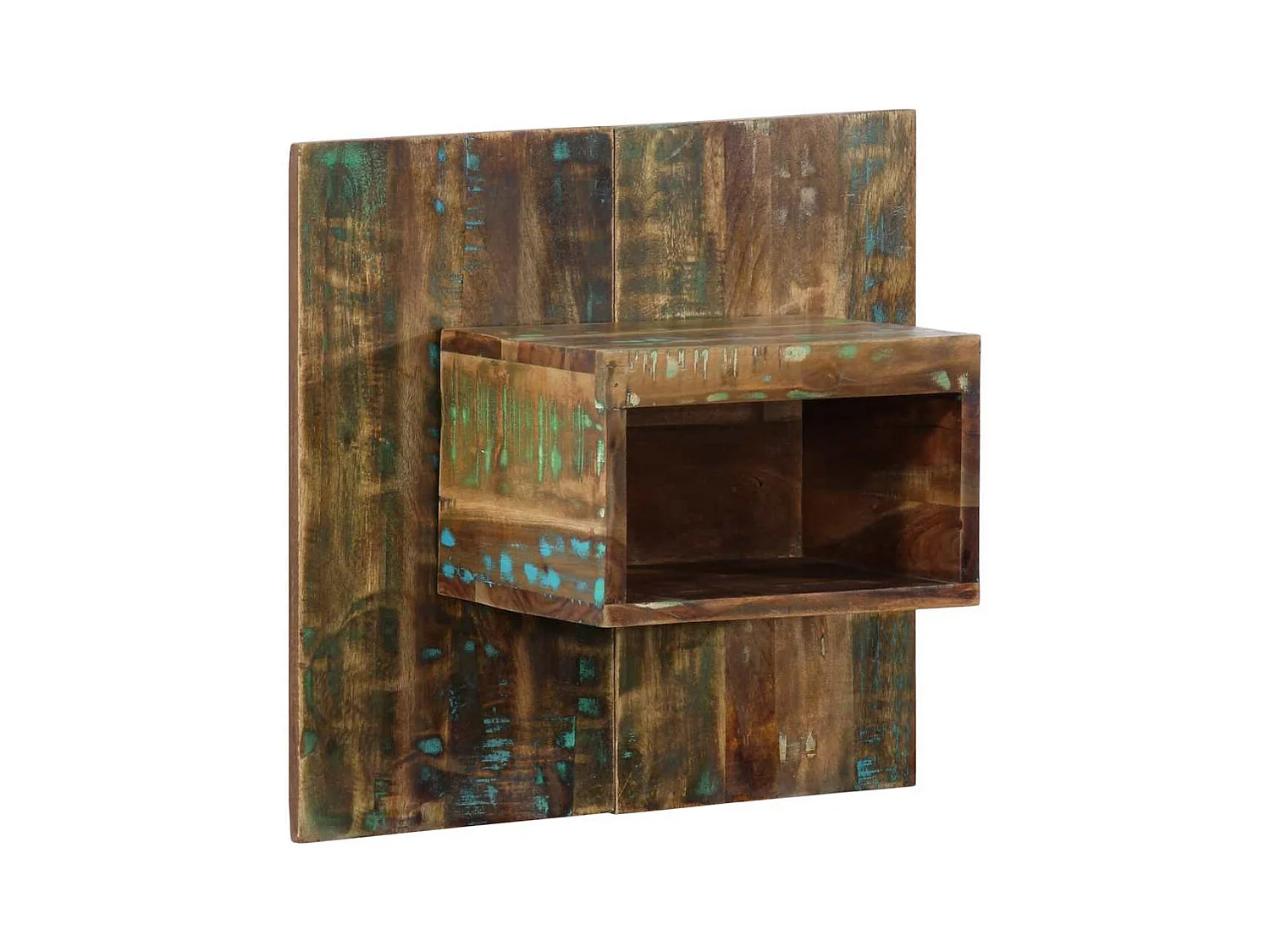 Mesa de cabeceira multicolorida 50x27x50 cm madeira recuperada