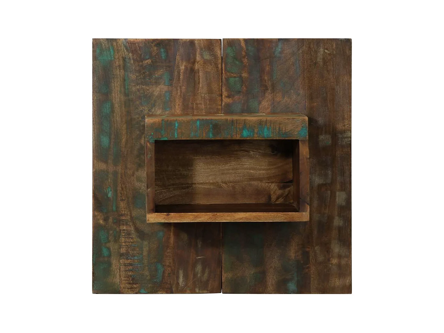 Mesa de cabeceira multicolorida 50x27x50 cm madeira recuperada