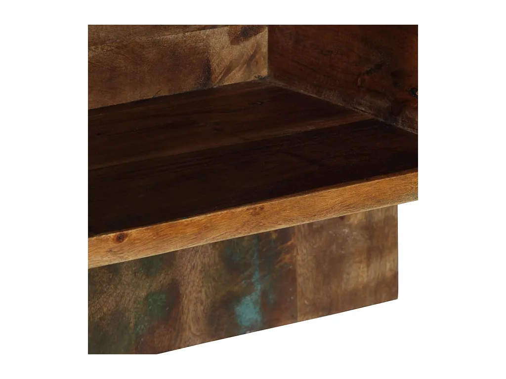 Mesa de cabeceira multicolorida 50x27x50 cm madeira recuperada