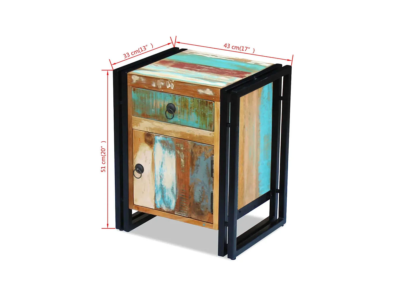 Comodino Legno massello di recupero