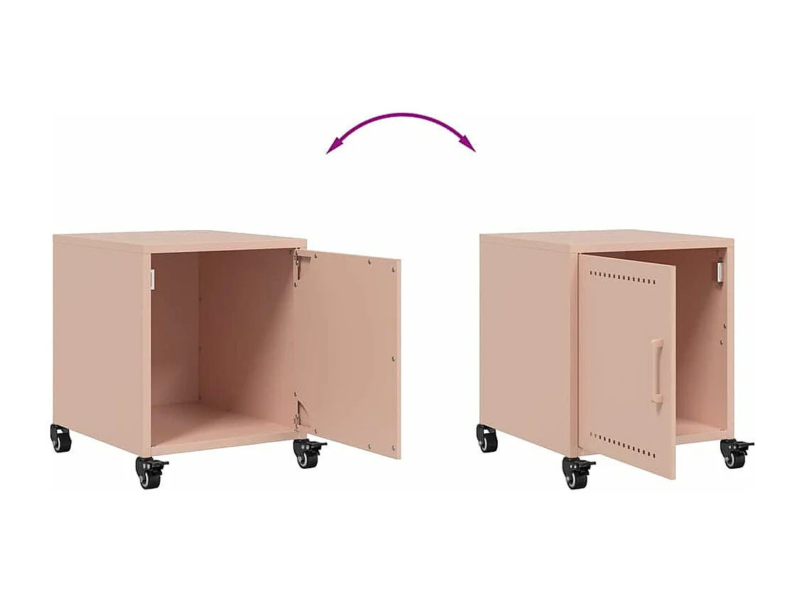 Table de chevet rose 36x38,5x43,5 cm acier