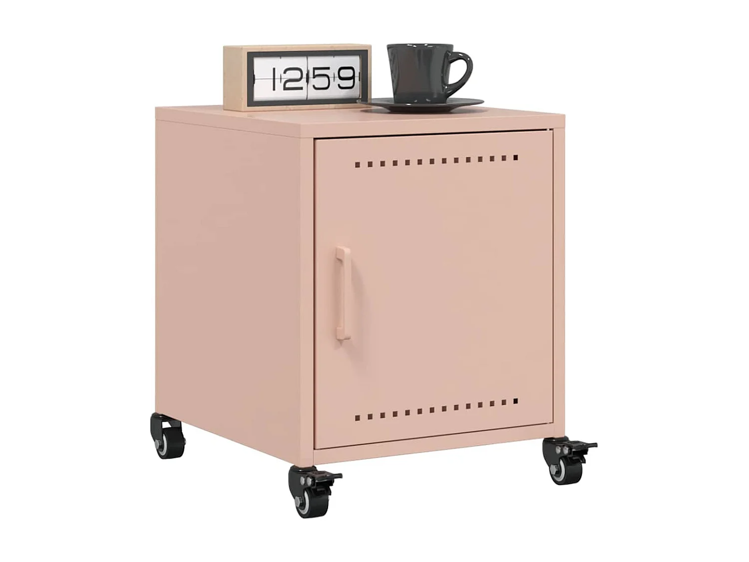 Table de chevet rose 36x38,5x43,5 cm acier