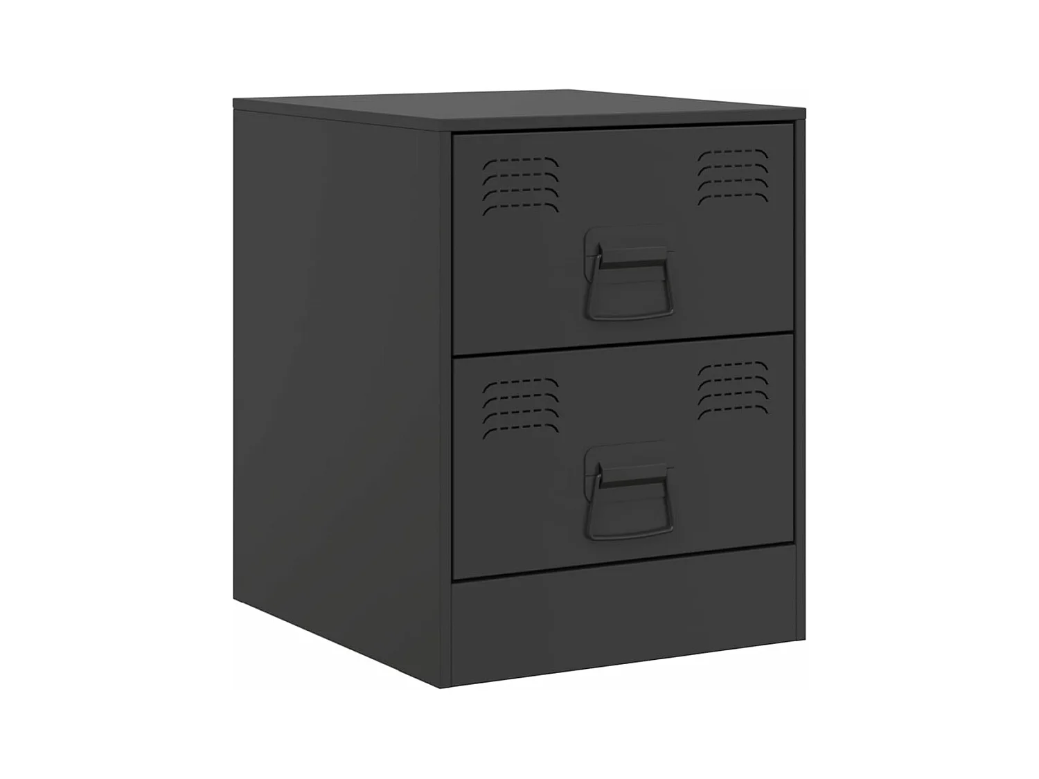 Table de chevet noir 34,5x39x44 cm acier