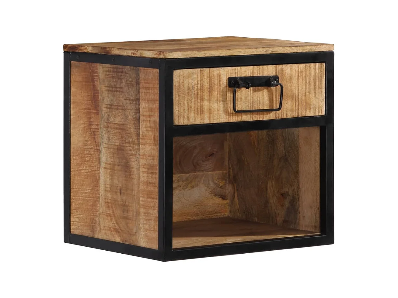 Comodino 40x35x40 cm in legno massello di mango