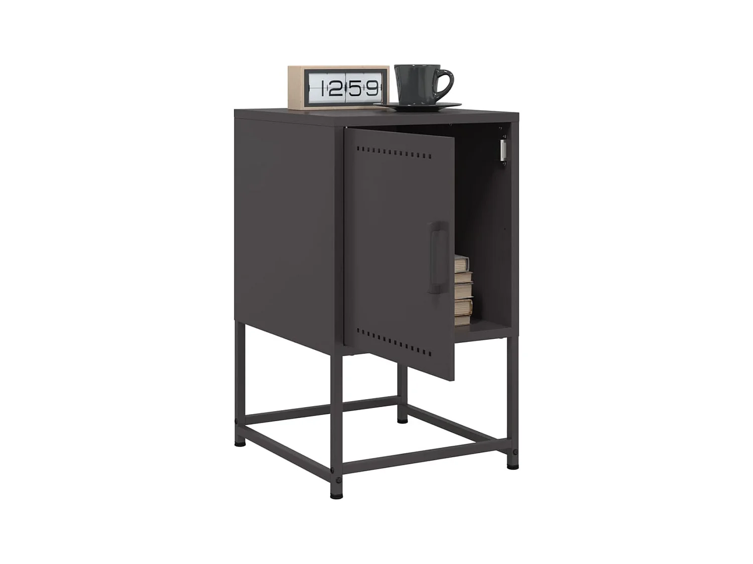 Table de chevet noir 36x39x60,5 cm acier