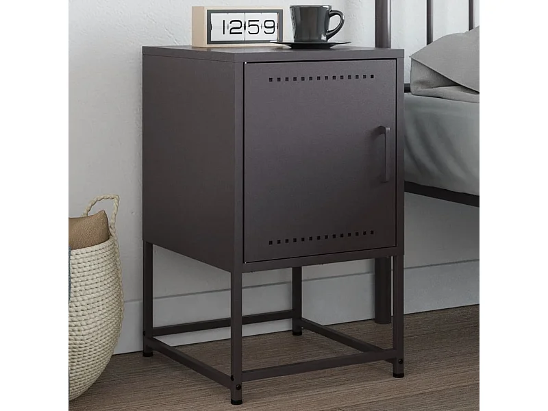 Table de chevet noir 36x39x60,5 cm acier