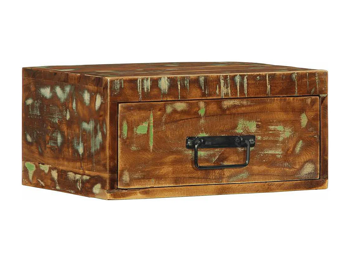 Table de chevet murale bois massif de récupération