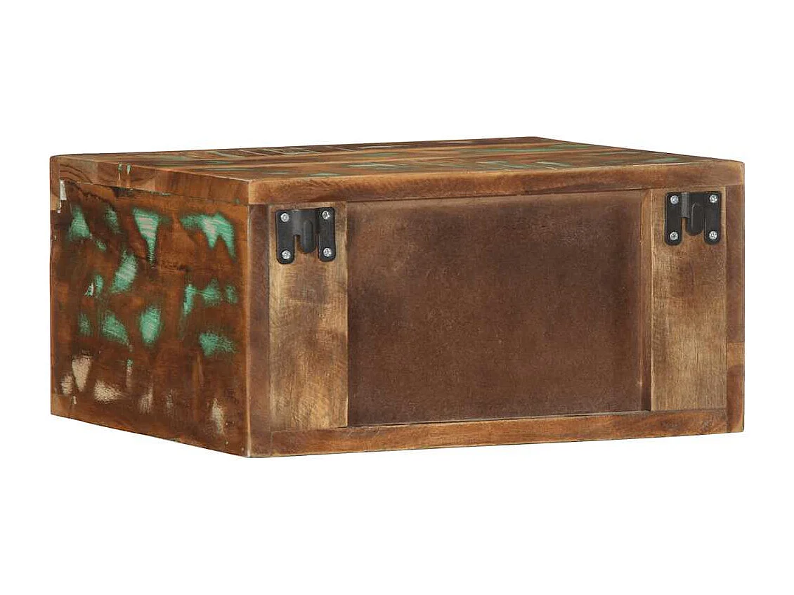 Table de chevet murale bois massif de récupération