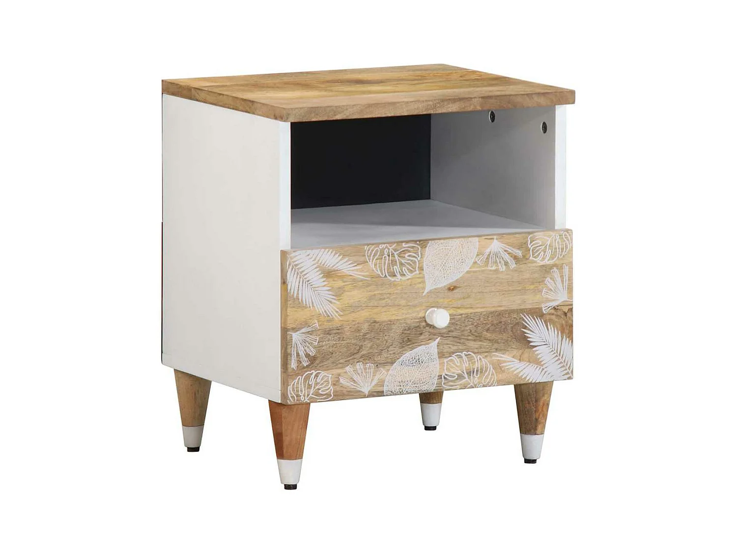 Table de chevet 40x33x46 cm Bois de manguier solide