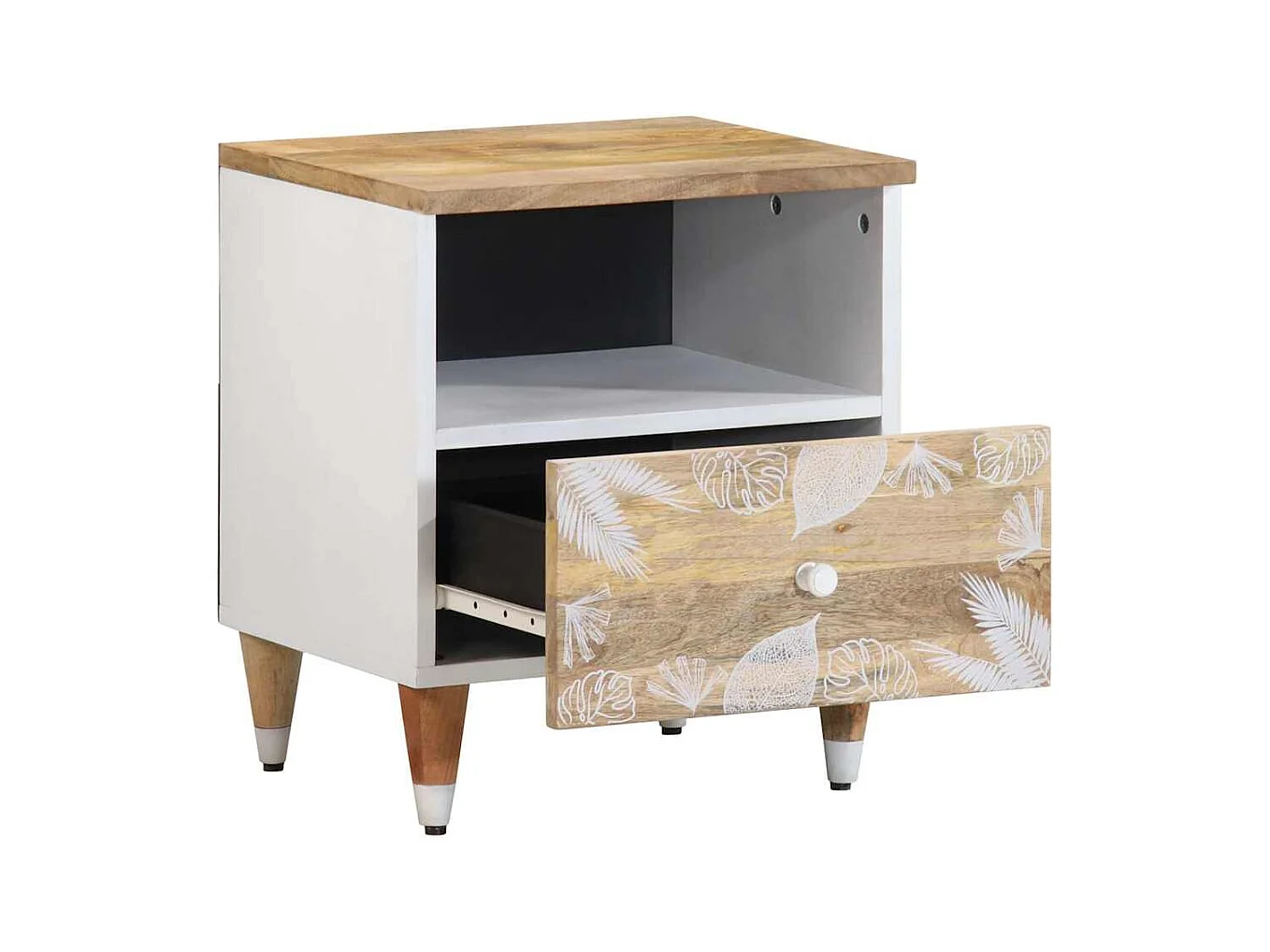 Table de chevet 40x33x46 cm Bois de manguier solide