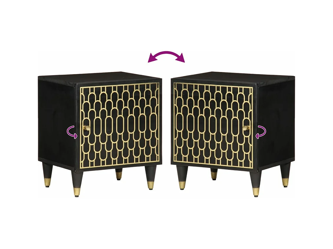 Table de chevet 40x33x46 cm Bois de manguier solide