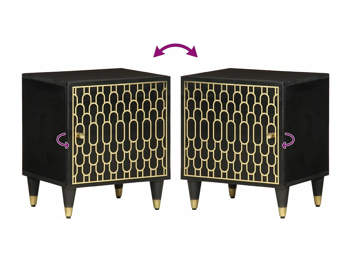 Mesilla de noche 40x33x46 cm Madera maciza de mango