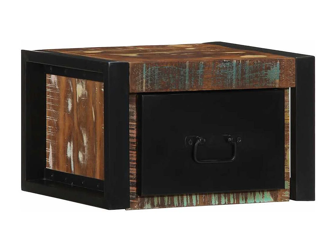 Table de chevet multicolore 40x35x25 cm bois de récupération
