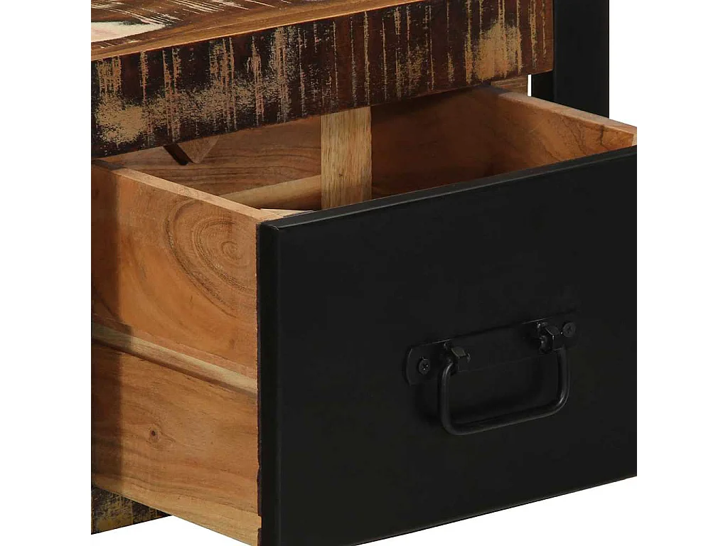 Table de chevet multicolore 40x35x25 cm bois de récupération