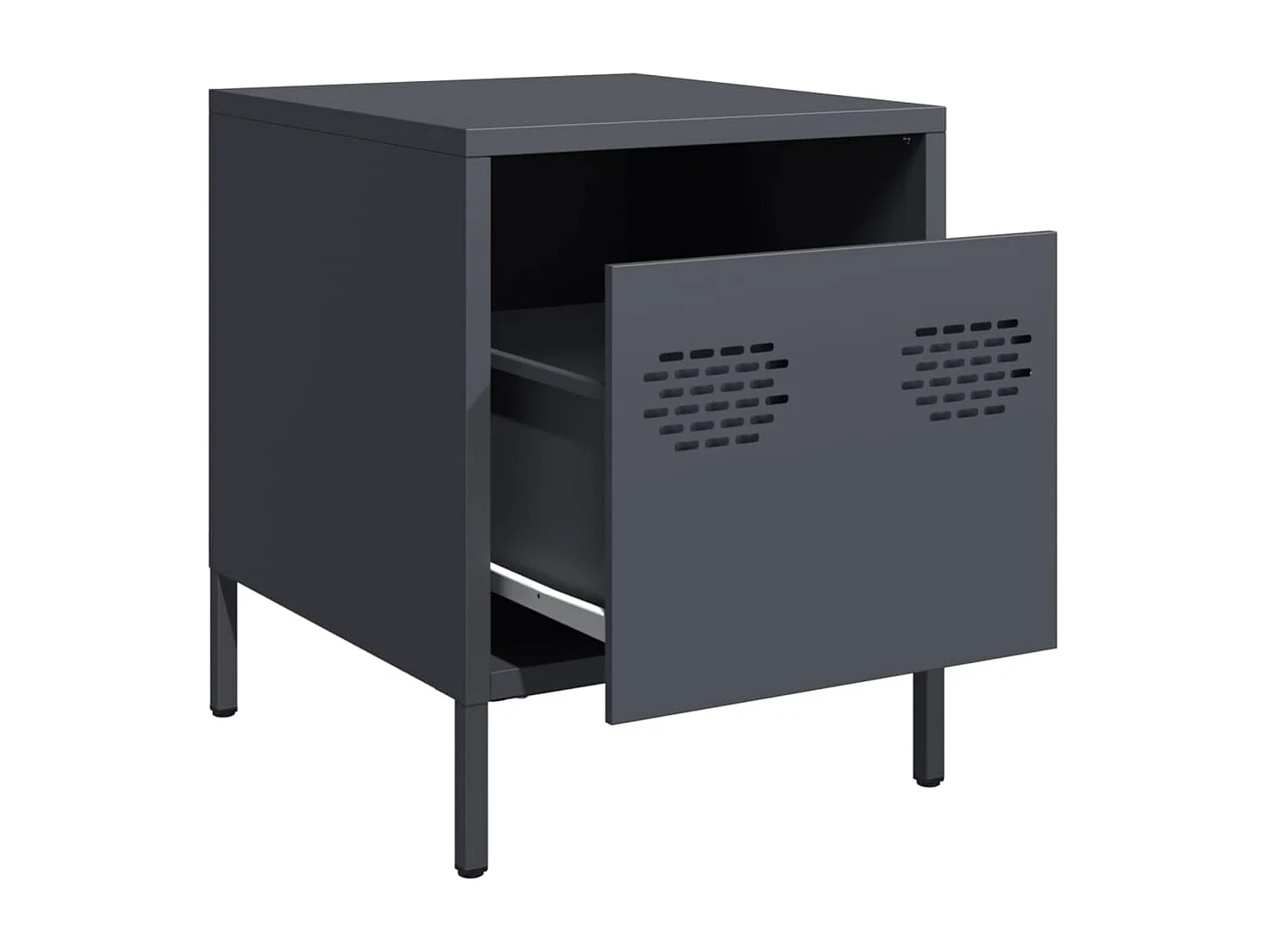 Table de chevet anthracite 35x39x43,5 cm acier