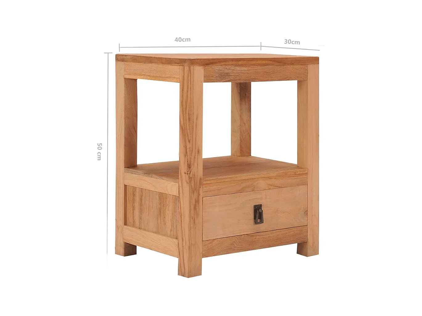 Table de chevet 40x30x50 cm bois de teck massif