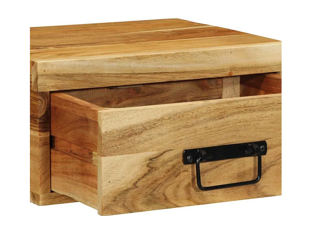 Table de chevet murale bois massif d'acacia