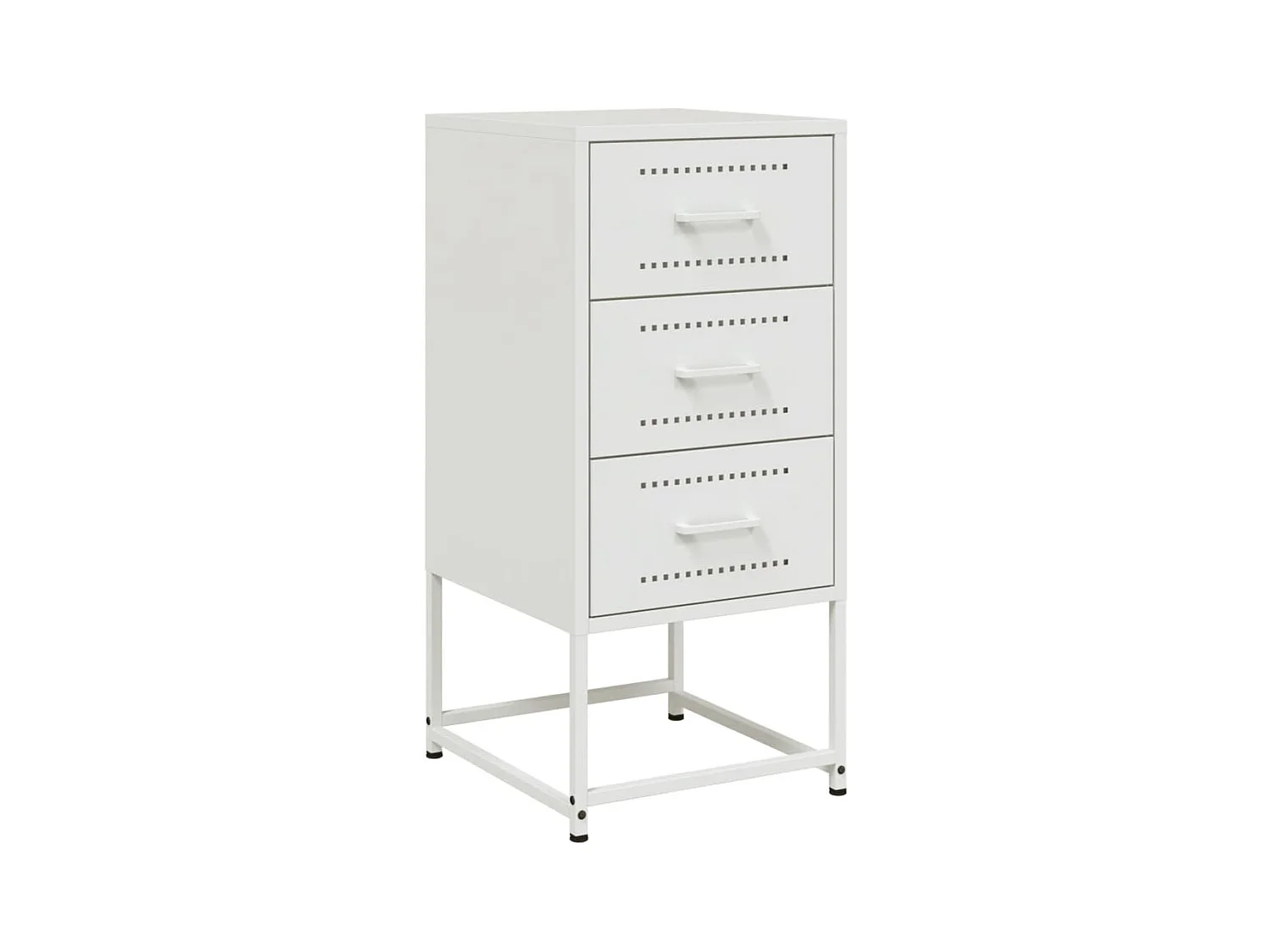 Table de chevet blanc 36x39x78 cm acier