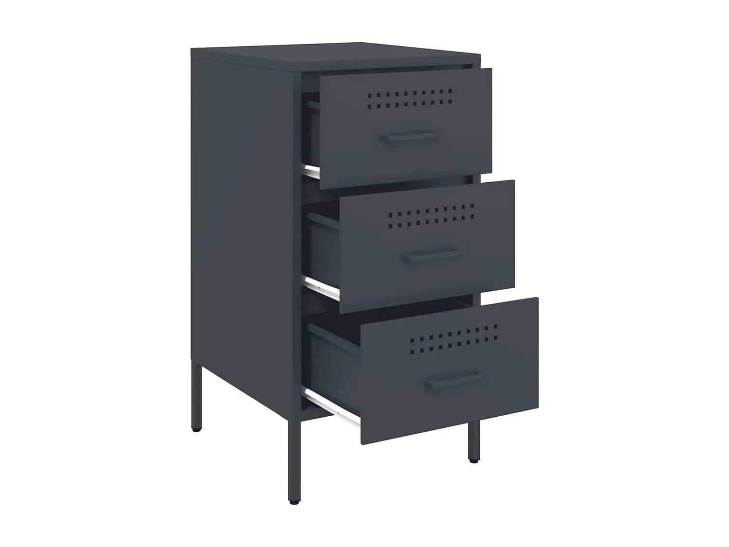 Table de chevet anthracite 36x39x68 cm acier