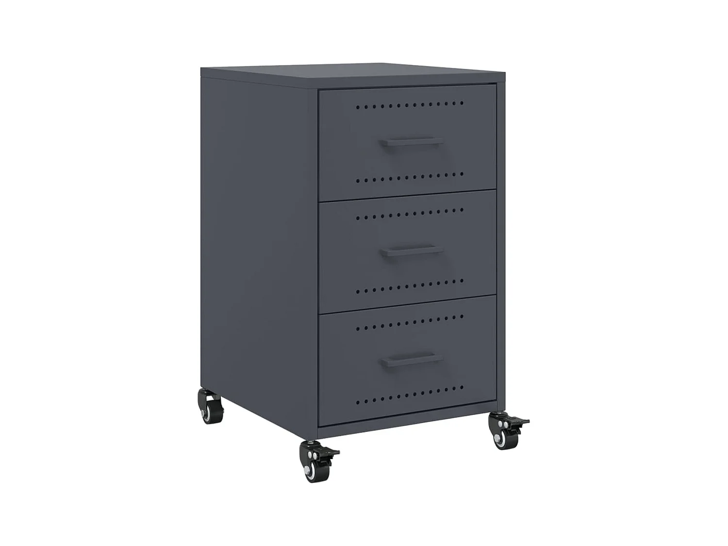 Table de chevet anthracite 36x39x59 cm acier