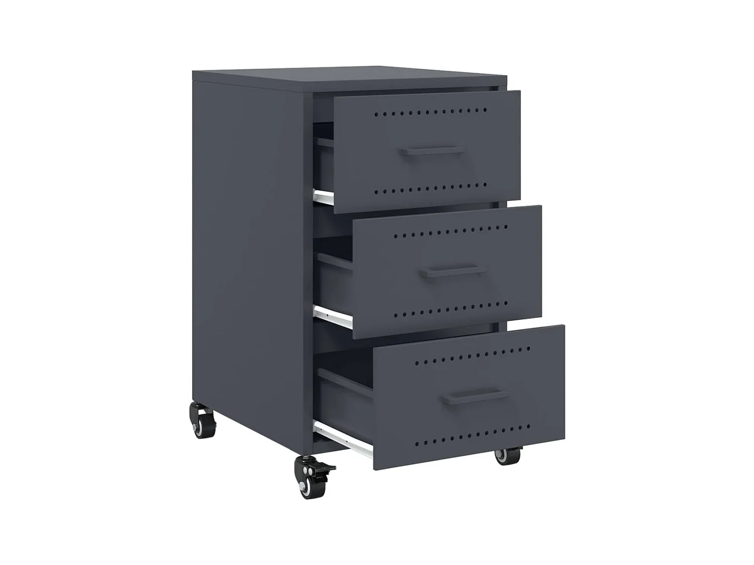 Table de chevet anthracite 36x39x59 cm acier