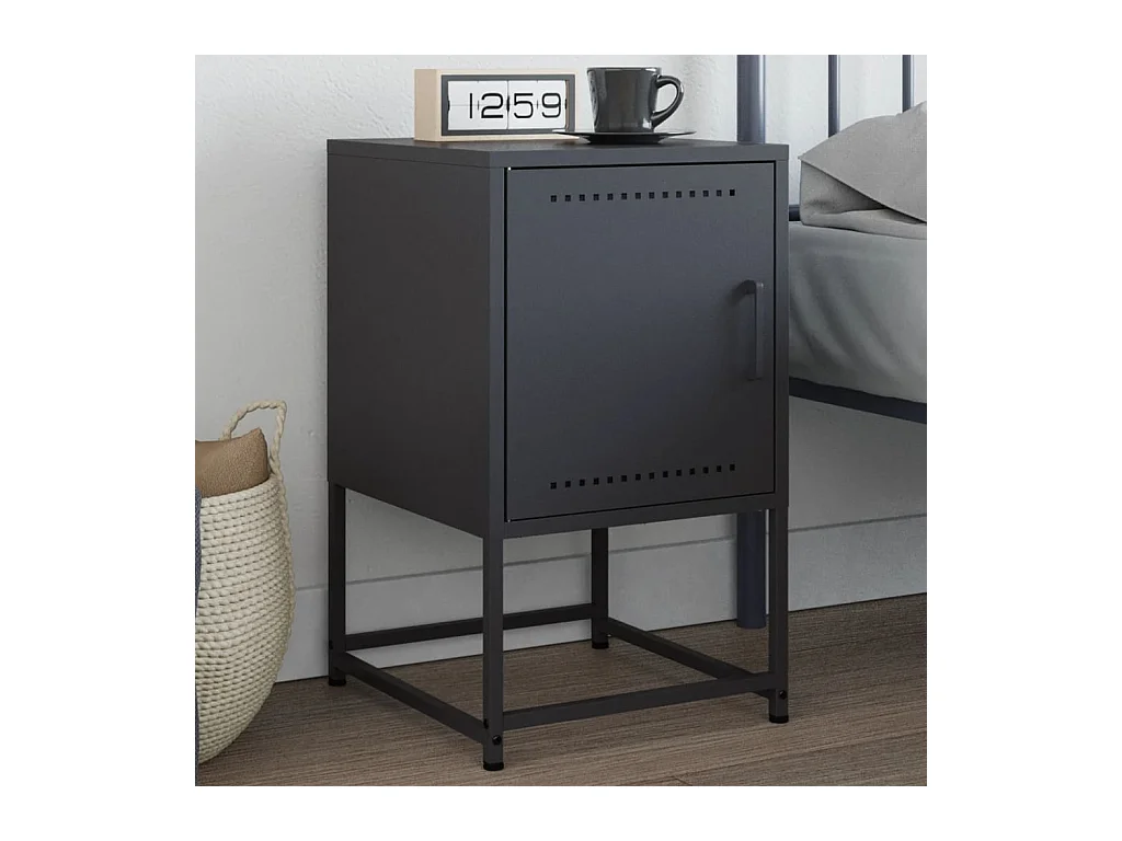 Table de chevet anthracite 36x39x60,5 cm acier