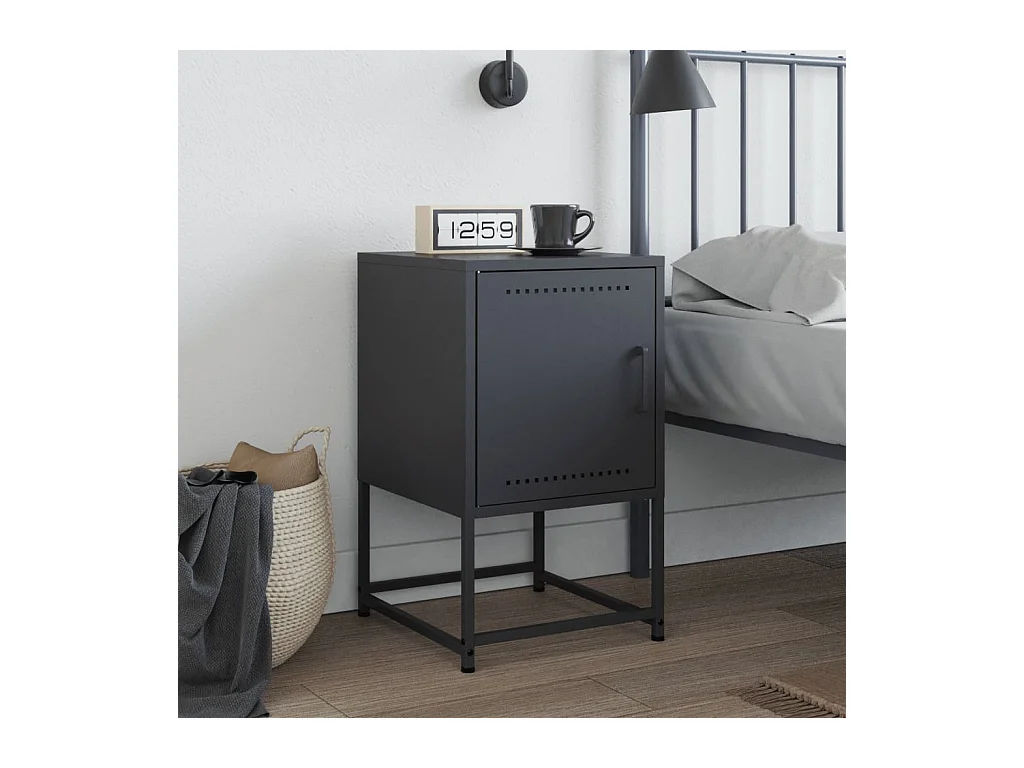 Table de chevet anthracite 36x39x60,5 cm acier