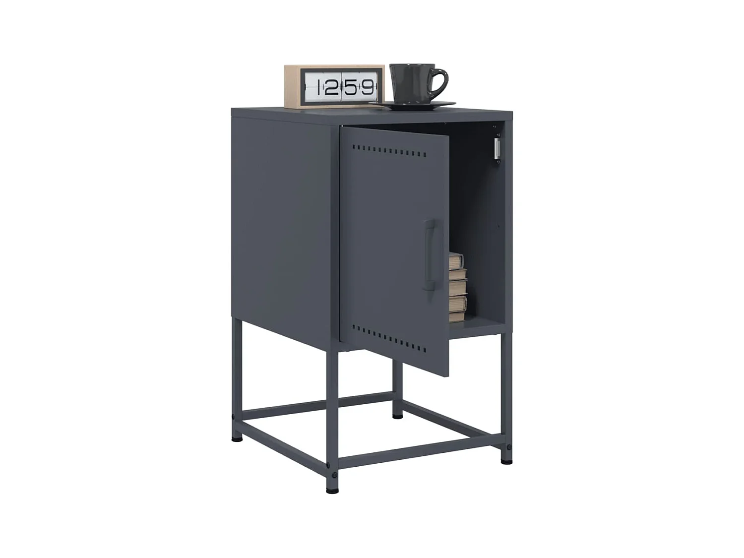 Table de chevet anthracite 36x39x60,5 cm acier