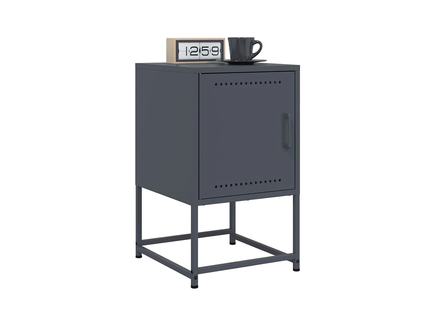 Table de chevet anthracite 36x39x60,5 cm acier