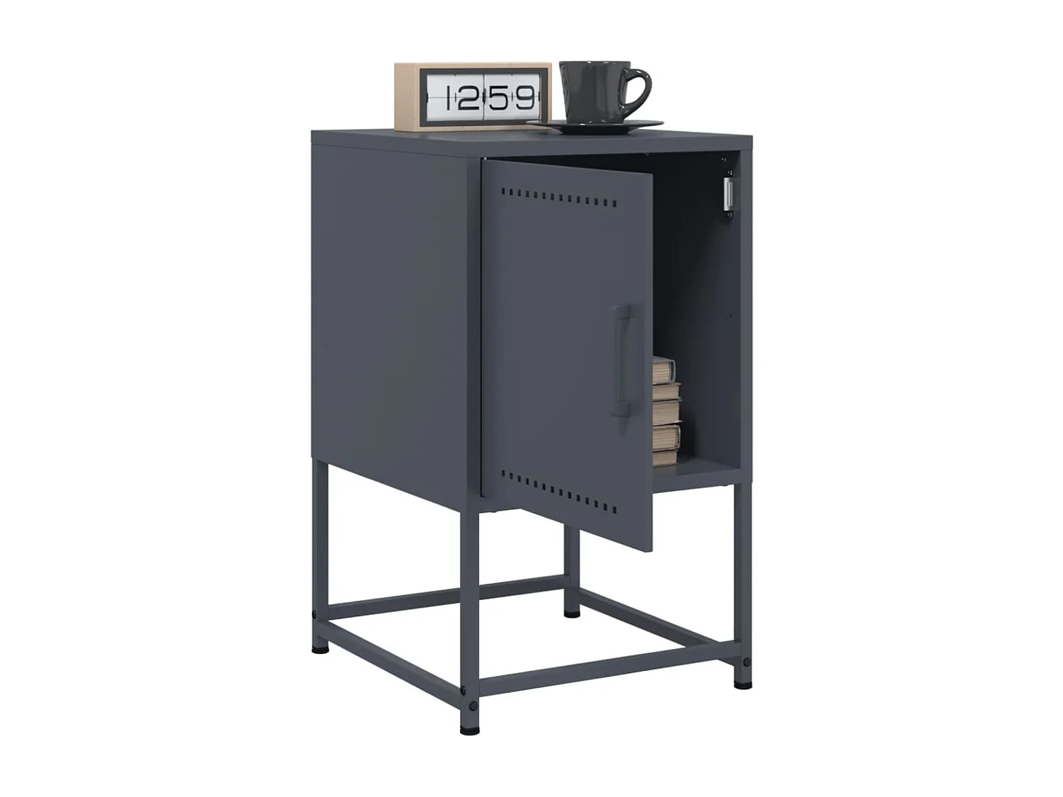 Table de chevet anthracite 36x39x60,5 cm acier