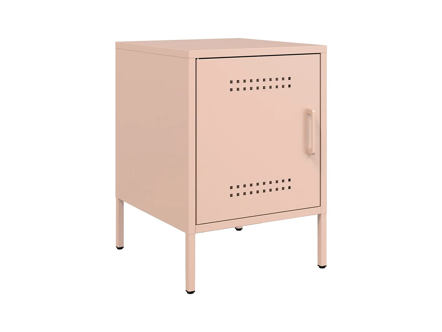 Table de chevet rose 36x39x50,5 cm acier