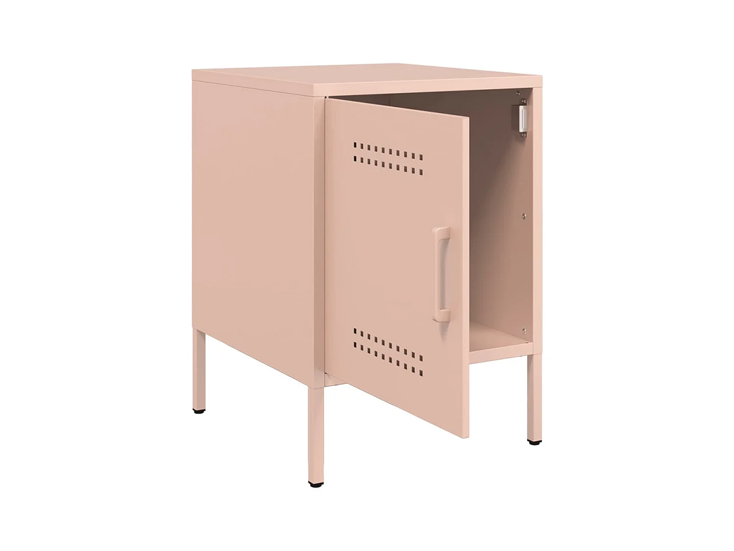 Table de chevet rose 36x39x50,5 cm acier