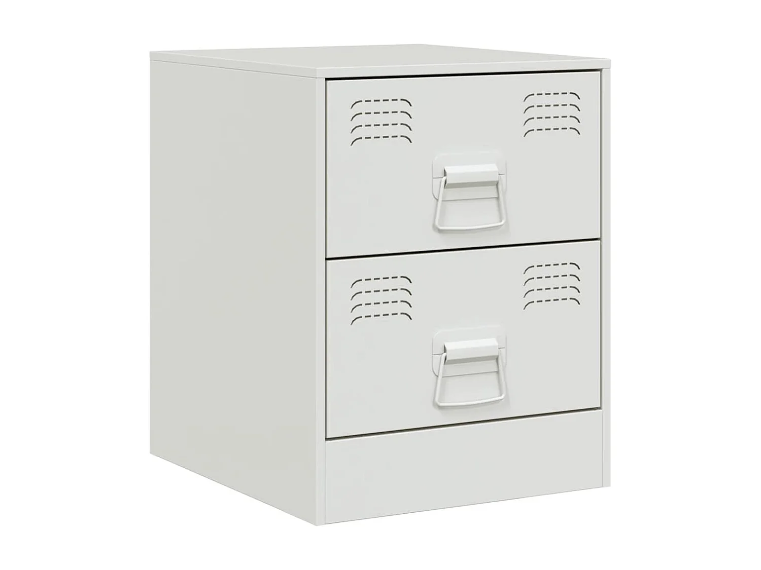 Comodino bianco 34,5x39x44 cm acciaio