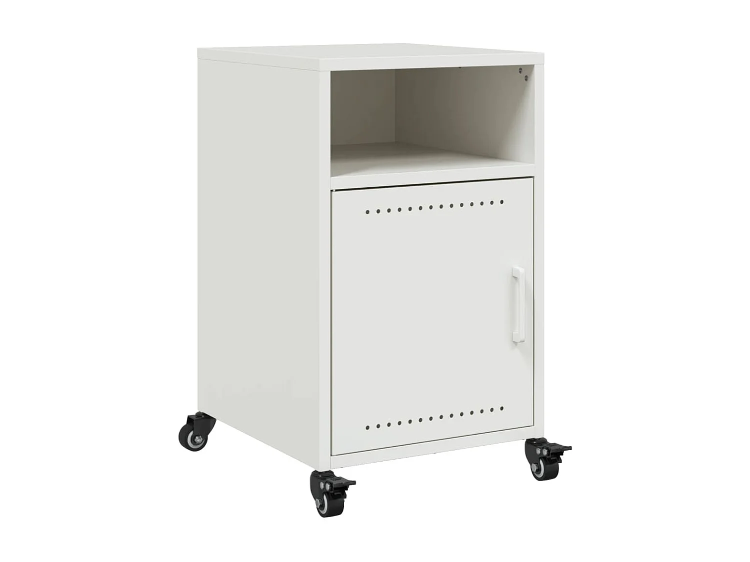 Table de chevet blanc 36x39x59 cm acier