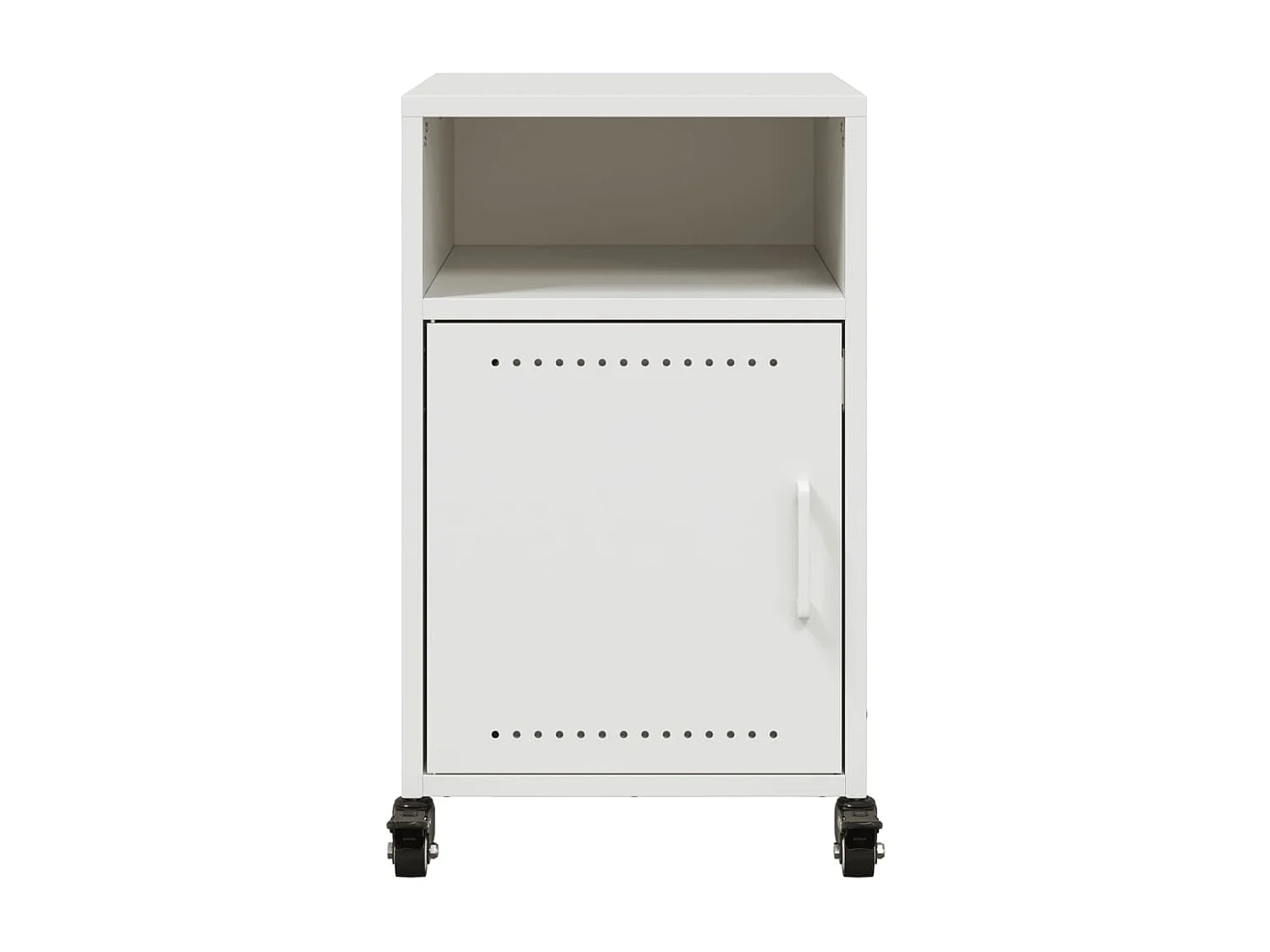 Table de chevet blanc 36x39x59 cm acier