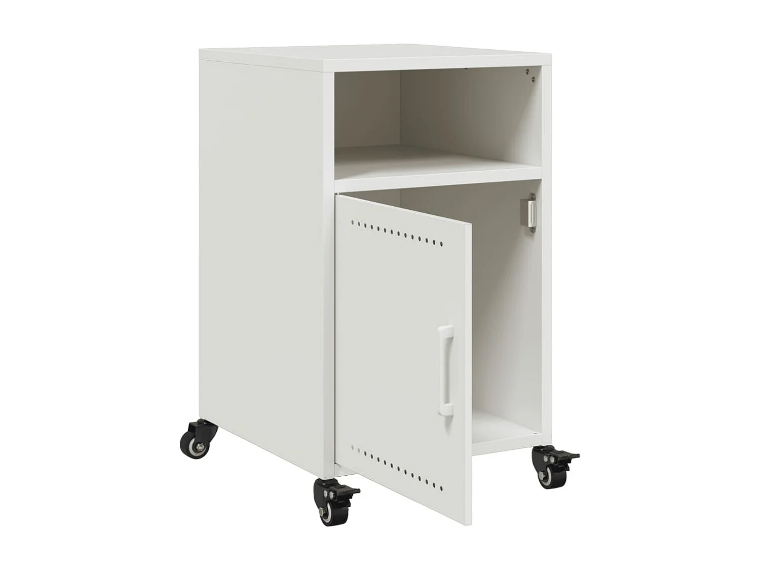 Table de chevet blanc 36x39x59 cm acier