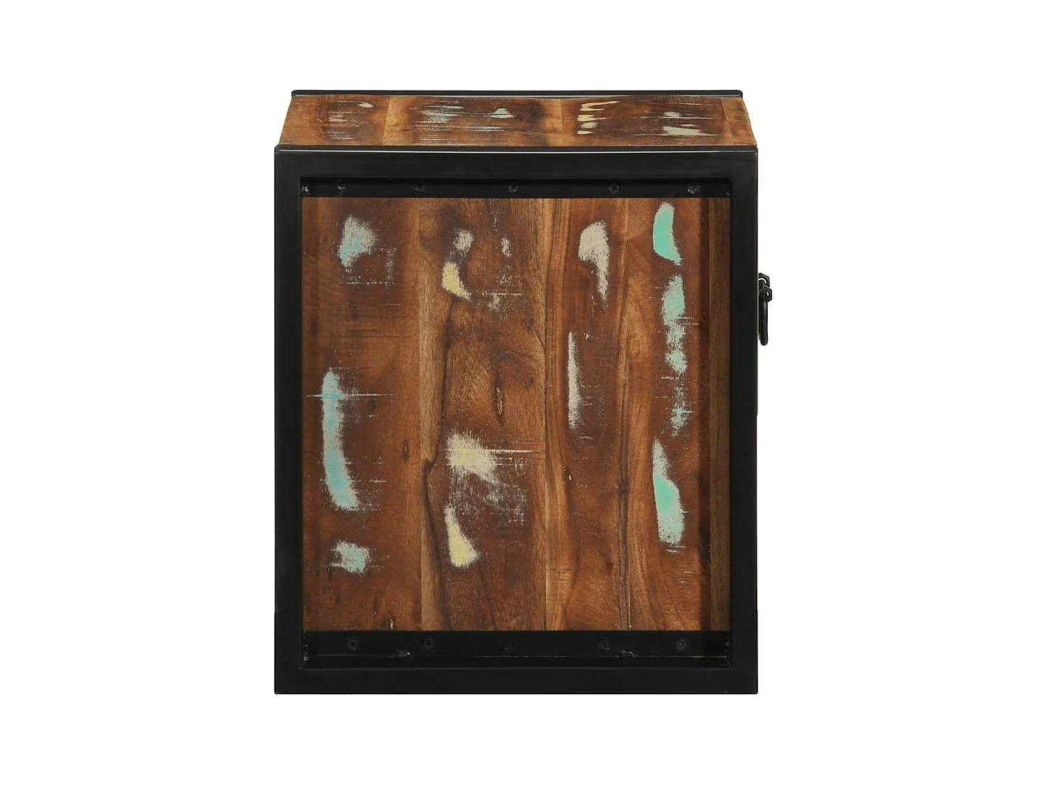 Table de chevet multicolore 40x35x40 cm bois de récupération