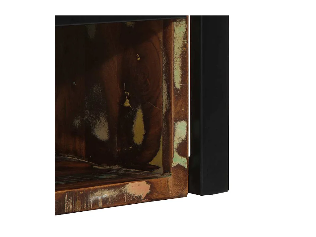 Table de chevet multicolore 40x35x40 cm bois de récupération