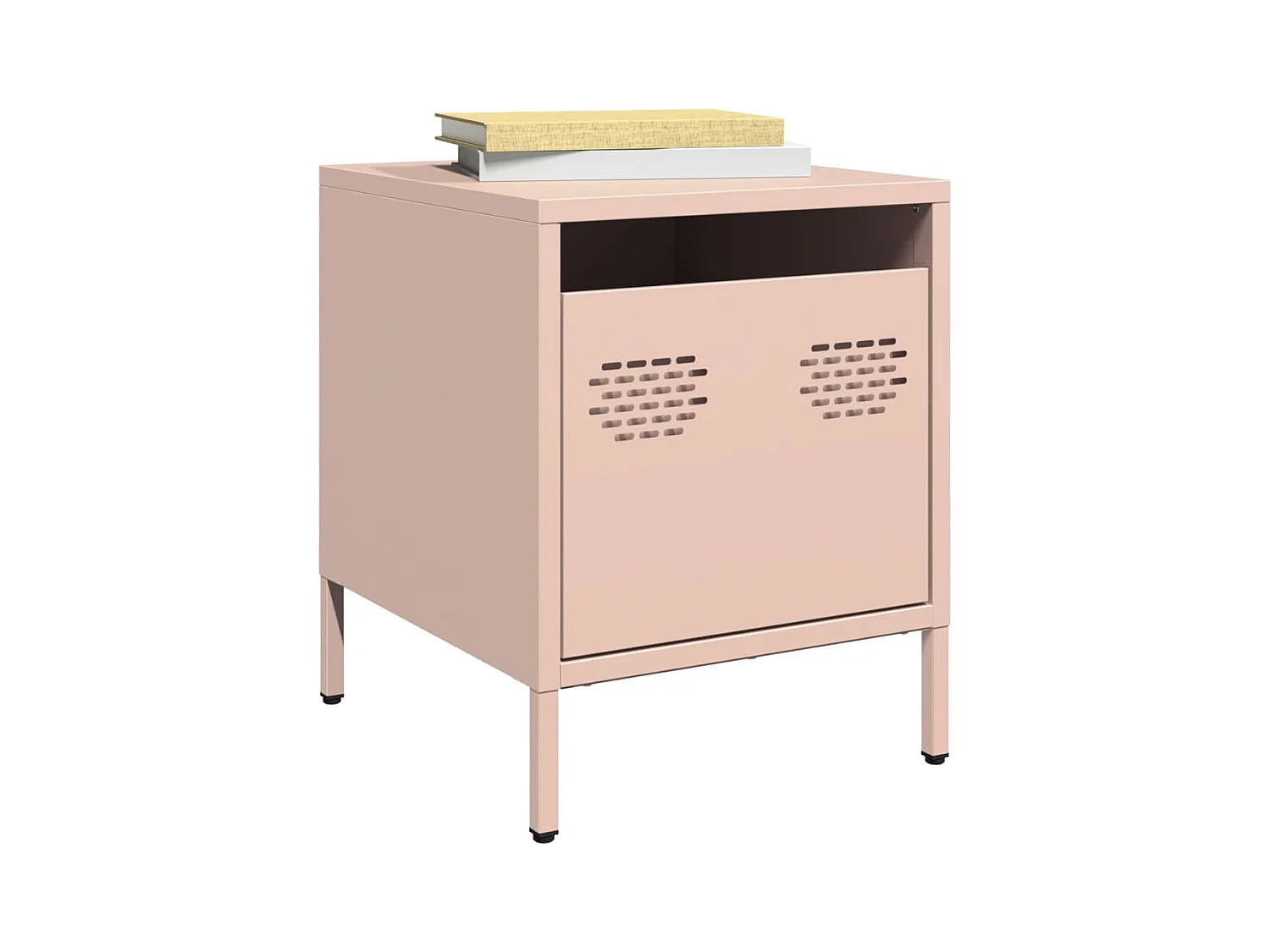 Table de chevet rose 35x39x43,5 cm acier